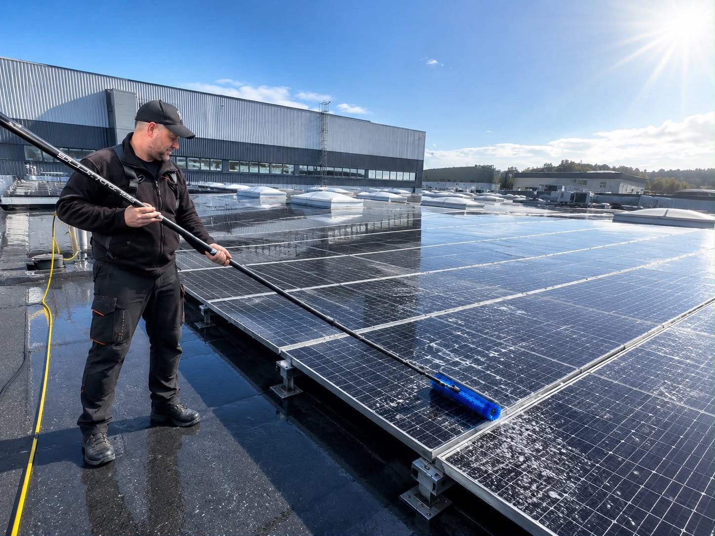 Reinigung einer Solaranlage